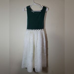 Elegant Green and cream Dress